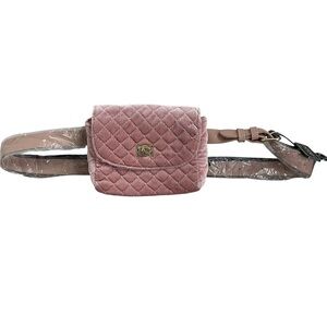NWT Bebe Quilted Velvet Blush Pink Fanny pack/ Belt bag